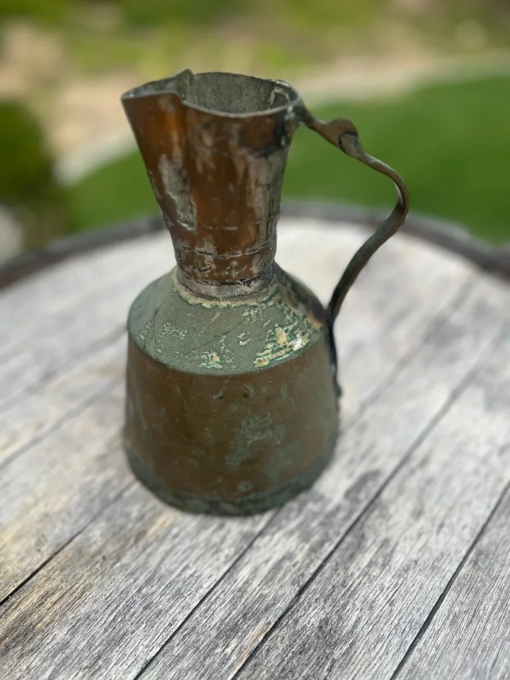 Vintage Handmade Copper Pitcher with Forged Handle - Picture 2 of 10